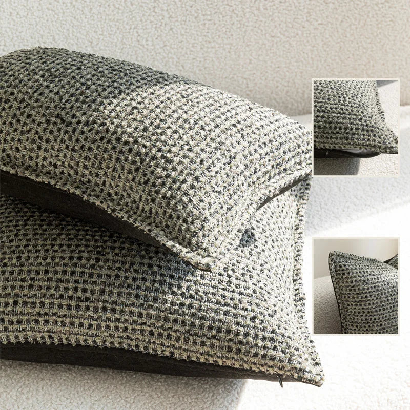 Housse de Coussin Vert Gris Uni Carrée