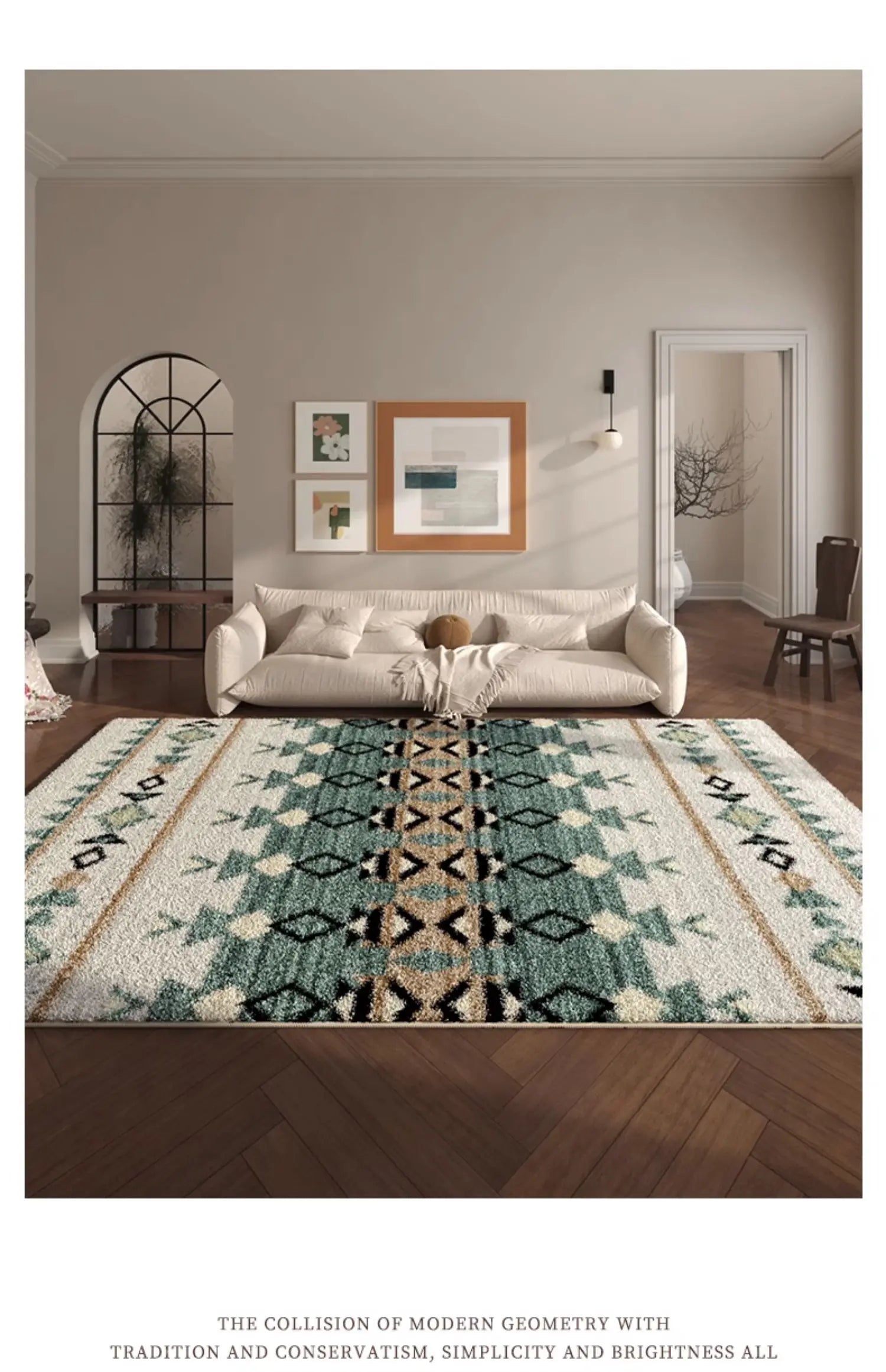 Tapis Chaud Rétro Antidérapant Lavable Salon