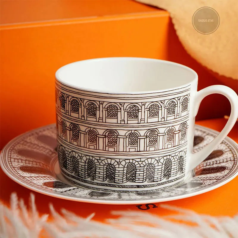 Tasse à Café Céramique Motif Animal Doré