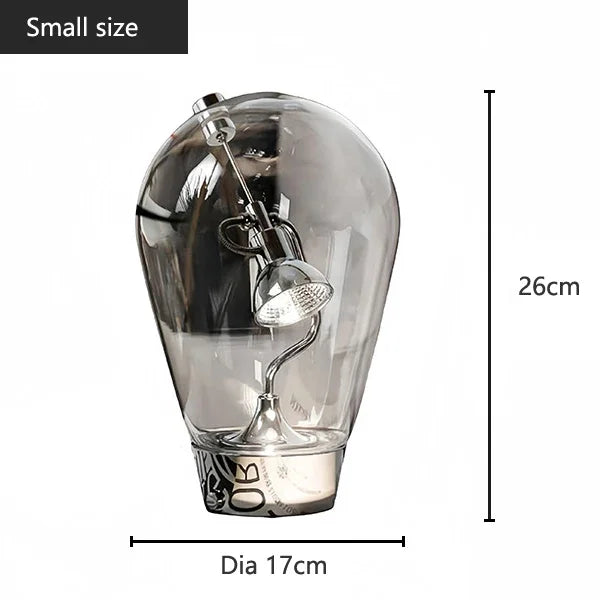 Lampe de Bureau Verre Italienne Vintage Rotative Dimmable