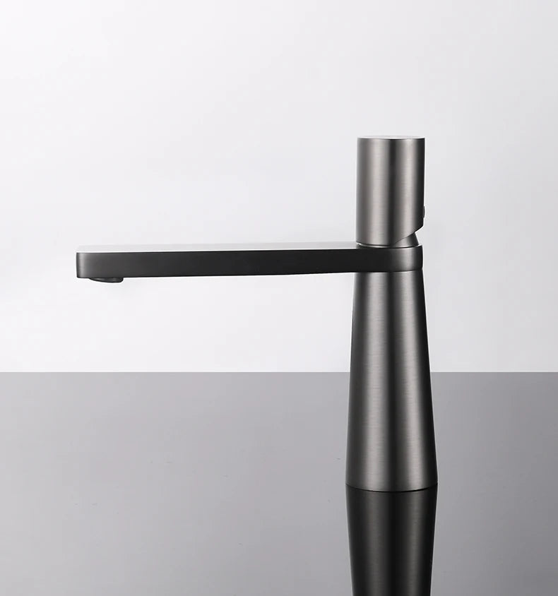 Robinet de Lavabo Or Brossé en Laiton Massif