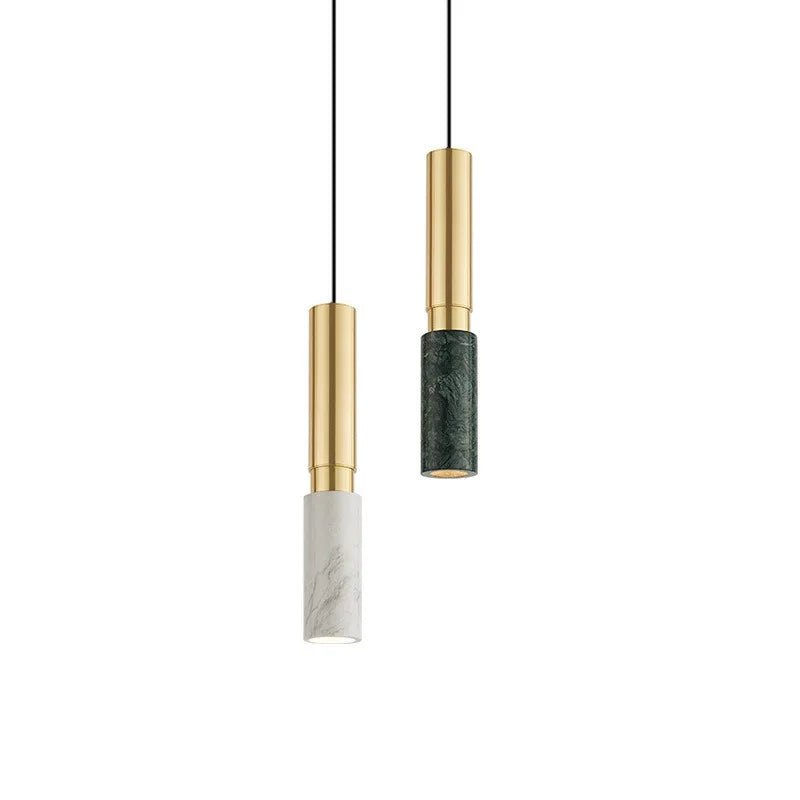 Suspension Tube Long Marbre Travertin Jaune Pierre Volcanique