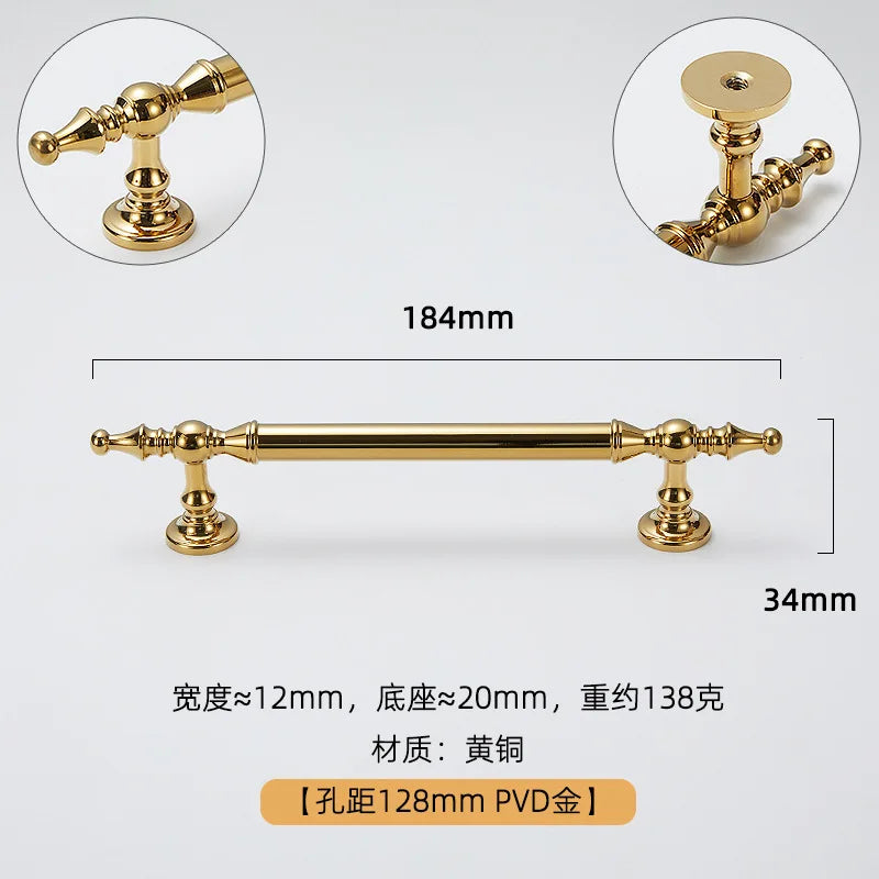 Bright Gold Handle – French Luxe Cabinet Pull