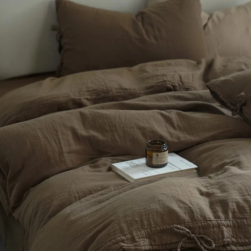 Parure de Lit en Gaze de Coton 3 Pièces