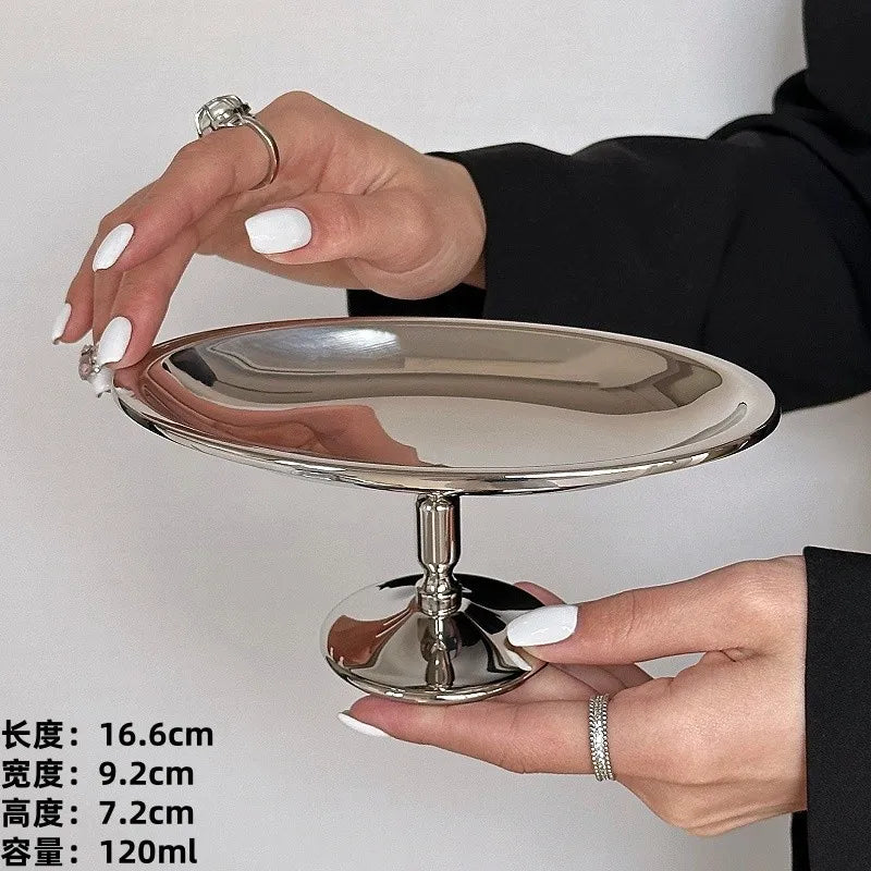Coupe à Dessert Acier Inoxydable Style Rétro Base Haute