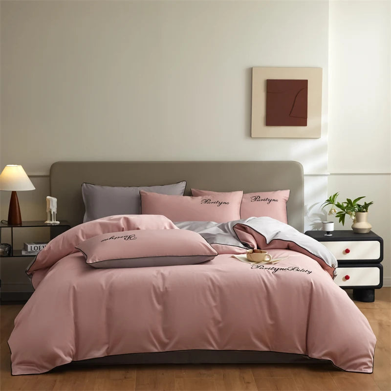 Set Housse de Couette Coton Égyptien avec Taies