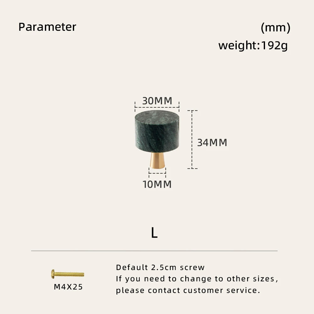 Marble & Brass Handle – Crystal Stone Knob