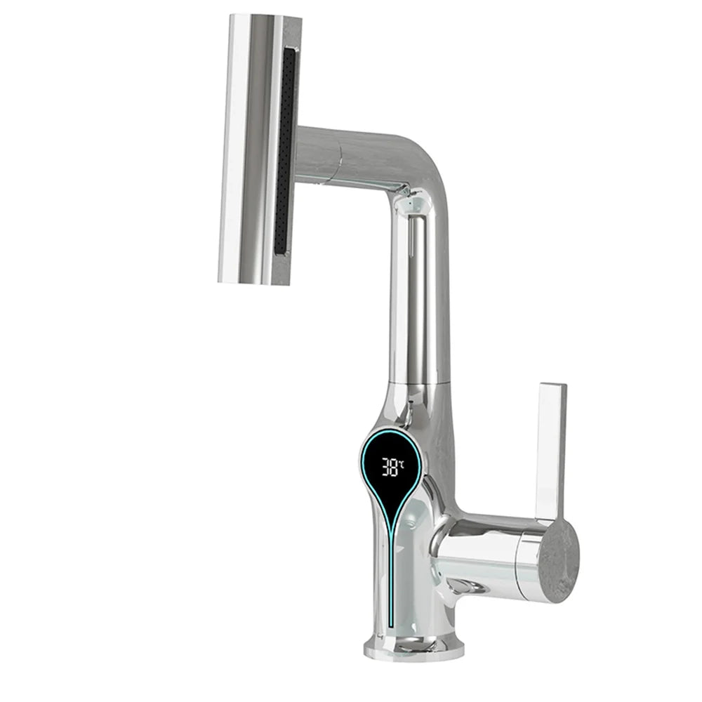 Robinet de Lavabo Cascade Écran Digital Élévateur