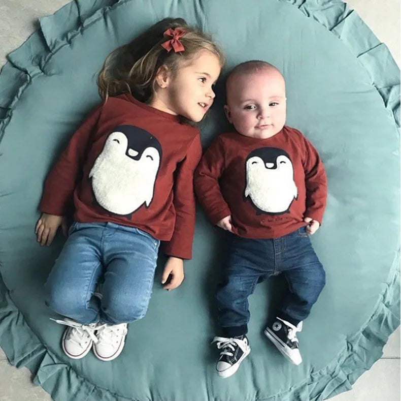 Tapis d'Éveil Rond en Coton 95cm