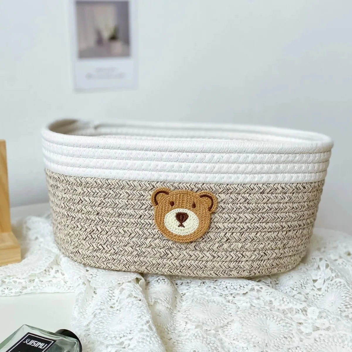 Panier en Corde de Coton Tressée pour Rangement