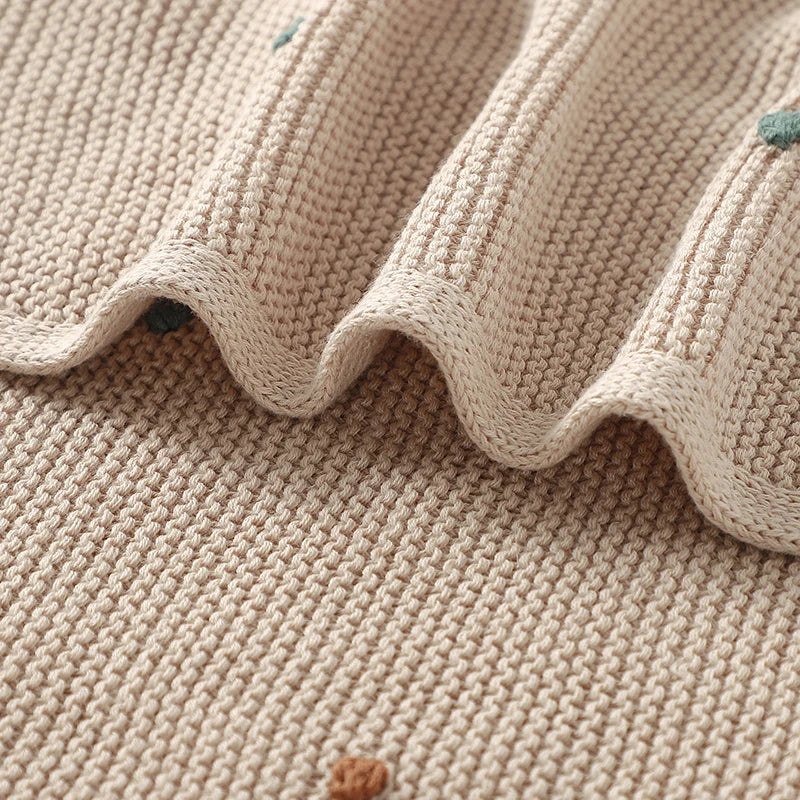 Couverture Bébé Tricotée Ultra-Douce 90x70cm