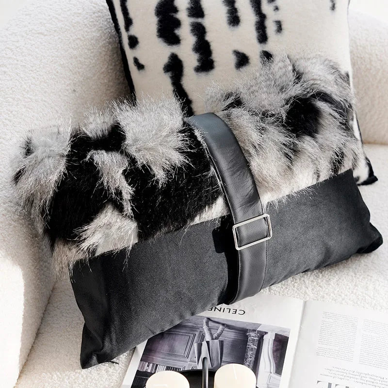 Housse de Coussin Rétro Française Noire
