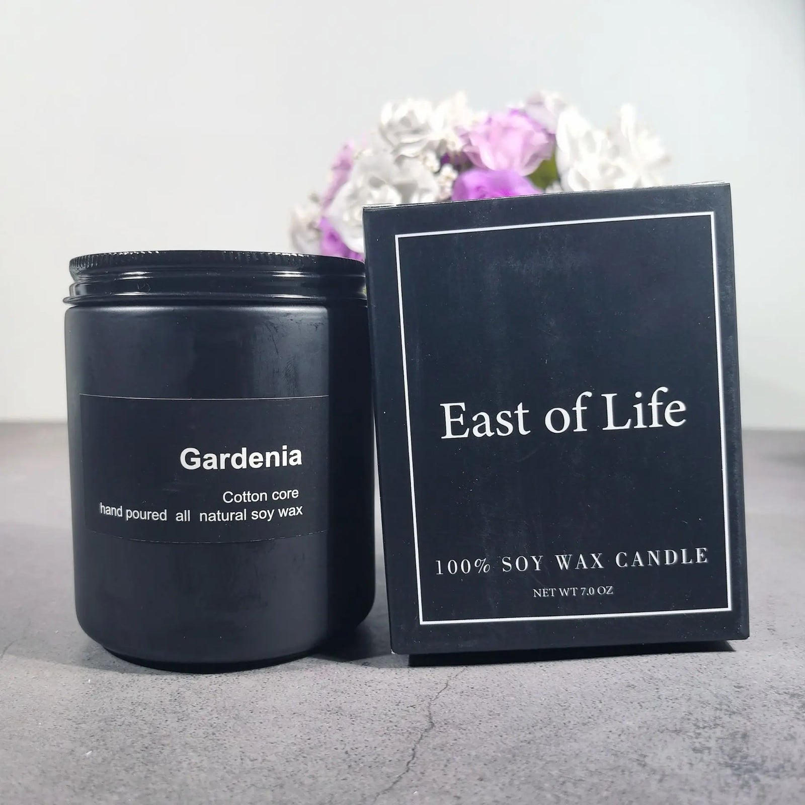 Bougie Parfumée Verre Givré Noir Bois de Santal