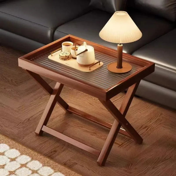 Table Basse Pliable en Bambou - Style Rétro