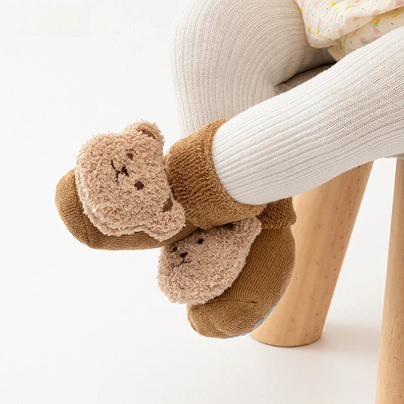 Chaussettes Bébé Antidérapantes Motif Ourson