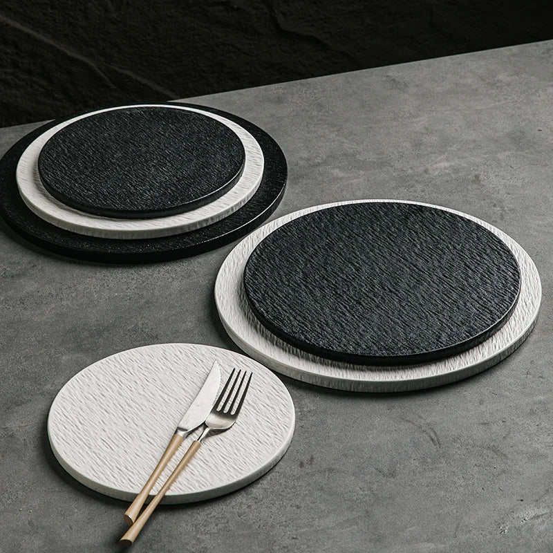 Assiette en Céramique Blanche Ronde Style Occidental