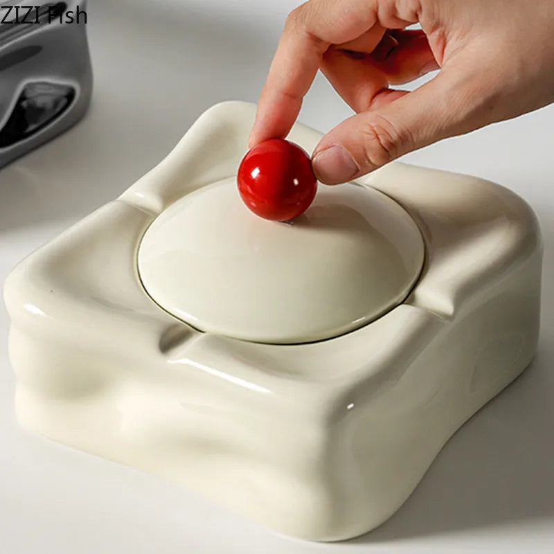 Ceramic Ashtray – Anti-Ash Design, Living Room Decor