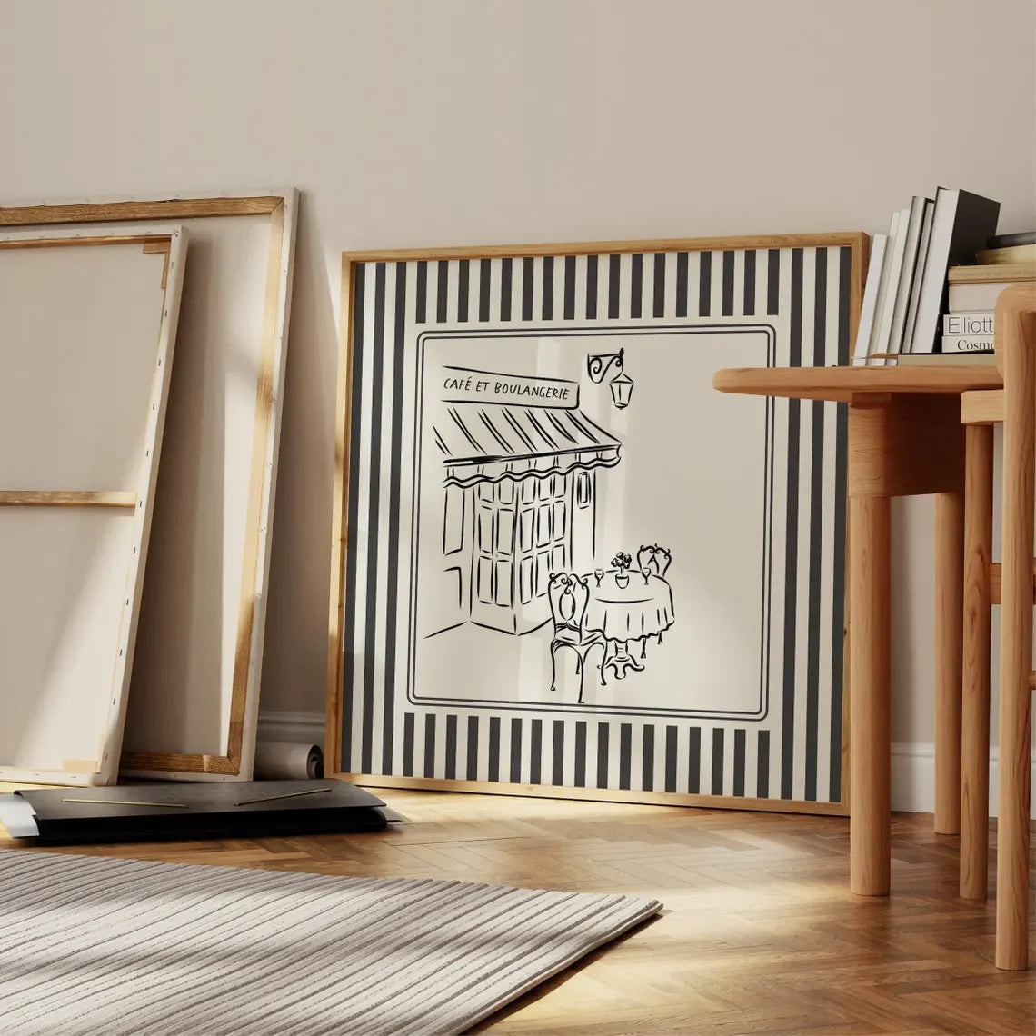 Affiche Décorative Café Français Noir et Blanc