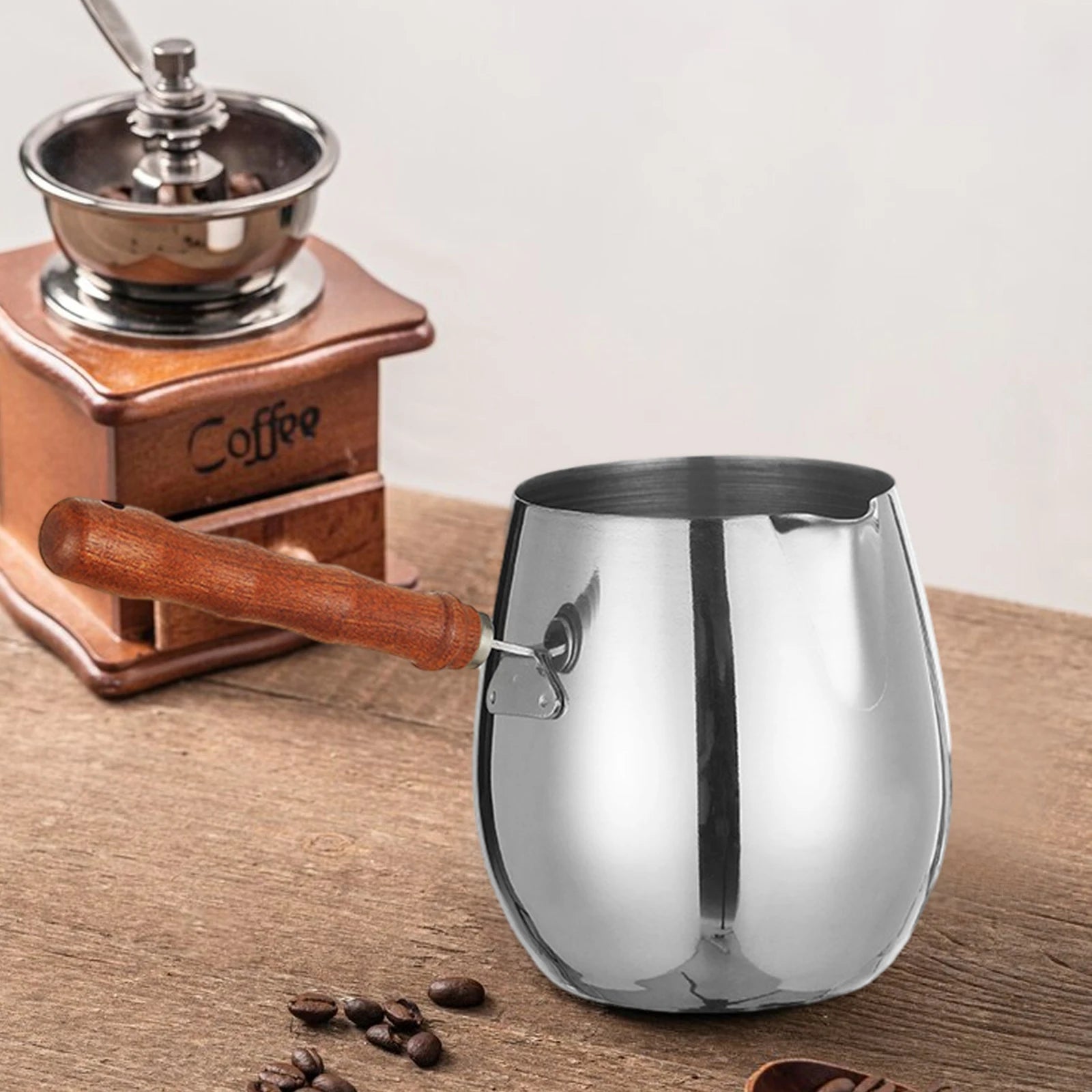 Cafetière Turque en Acier Inoxydable Manche Long