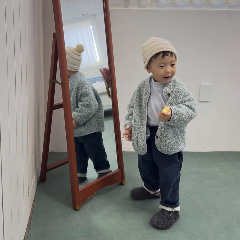 Manteau Enfant Matelassé Uni Style Coréen