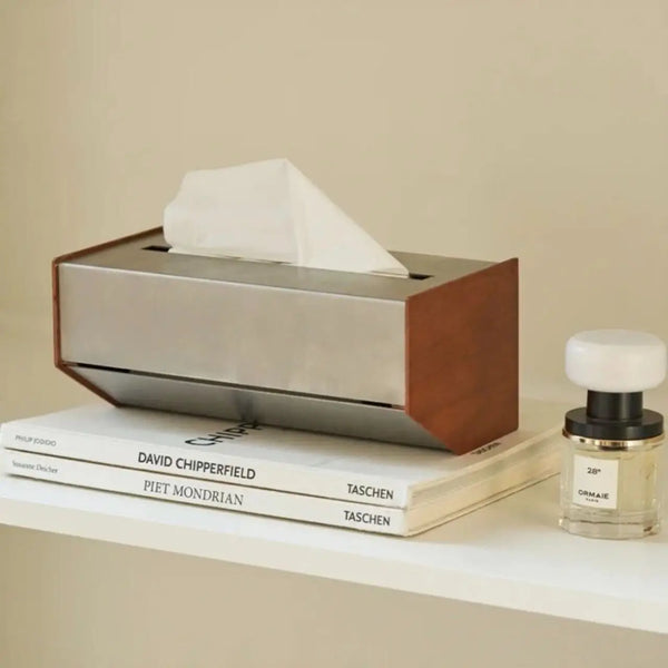 Boîte à Mouchoirs Acier Inoxydable Luxe Table Basse