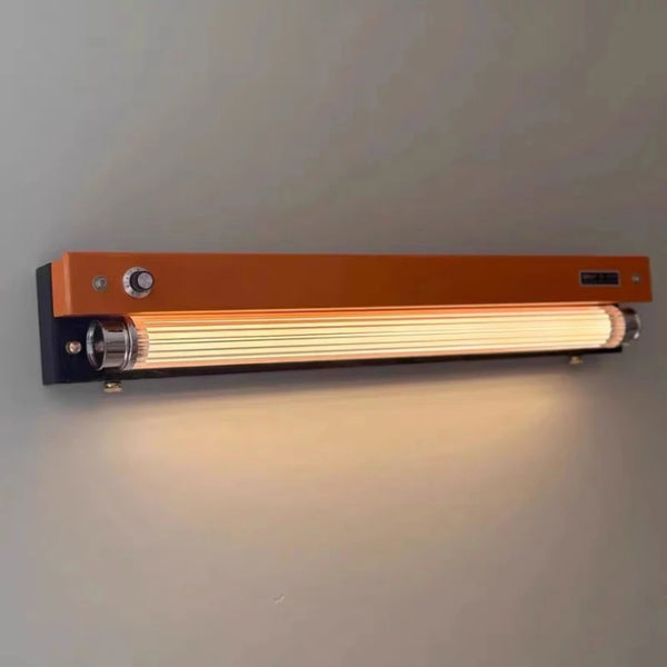 Applique Murale LED Design Tube Acrylique Orange et Noir