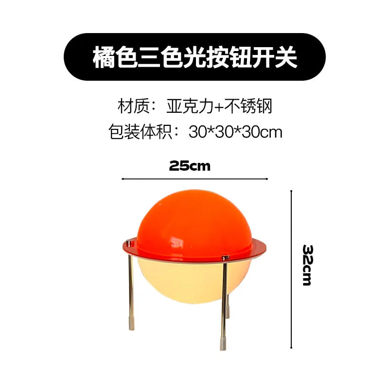 Lampe de Table Bauhaus Orange en Acrylique - LED USB