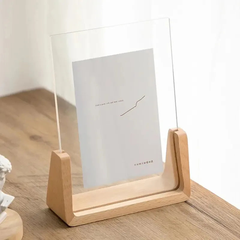 Cadre Photo Acrylique en Bois - Forme U Transparente