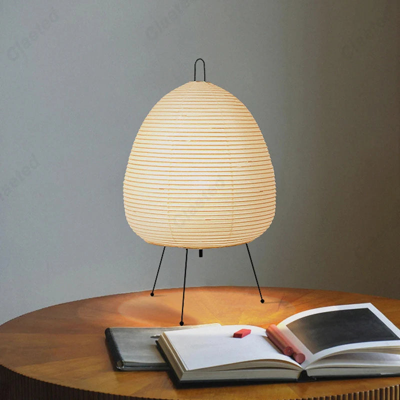 Lampe de Table Papier de Riz Style Japonais Trépied