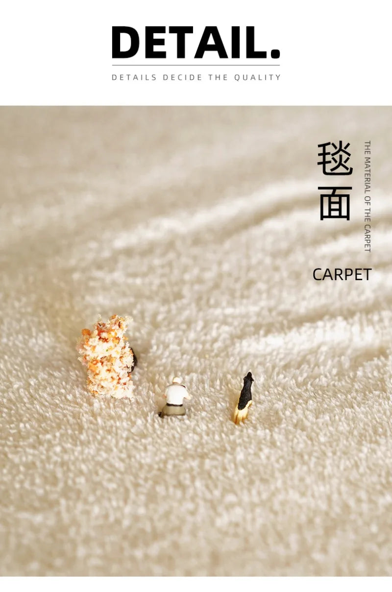 Tapis Style Japonais Minimaliste Peluche Douce Antidérapant