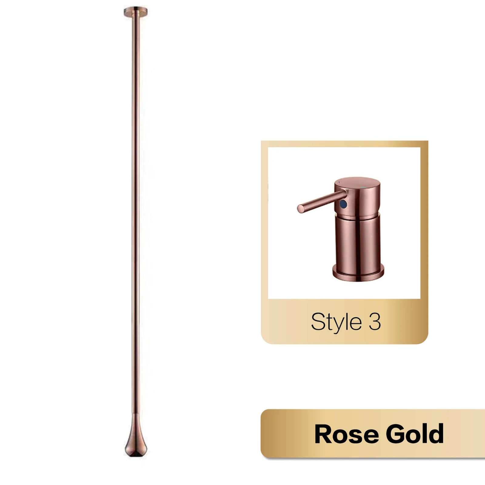 Robinet de Salle de Bain Or Brossé Double Commande Plafond