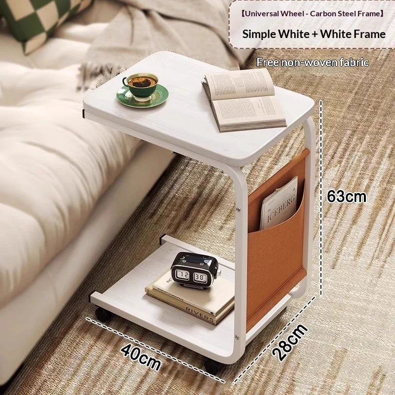 Table d'Appoint Mobile Ajustable en Métal - Design Moderne