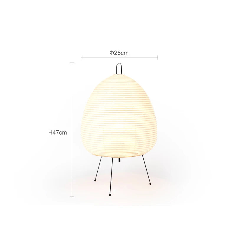 Lampe de Table Papier de Riz Style Japonais Trépied