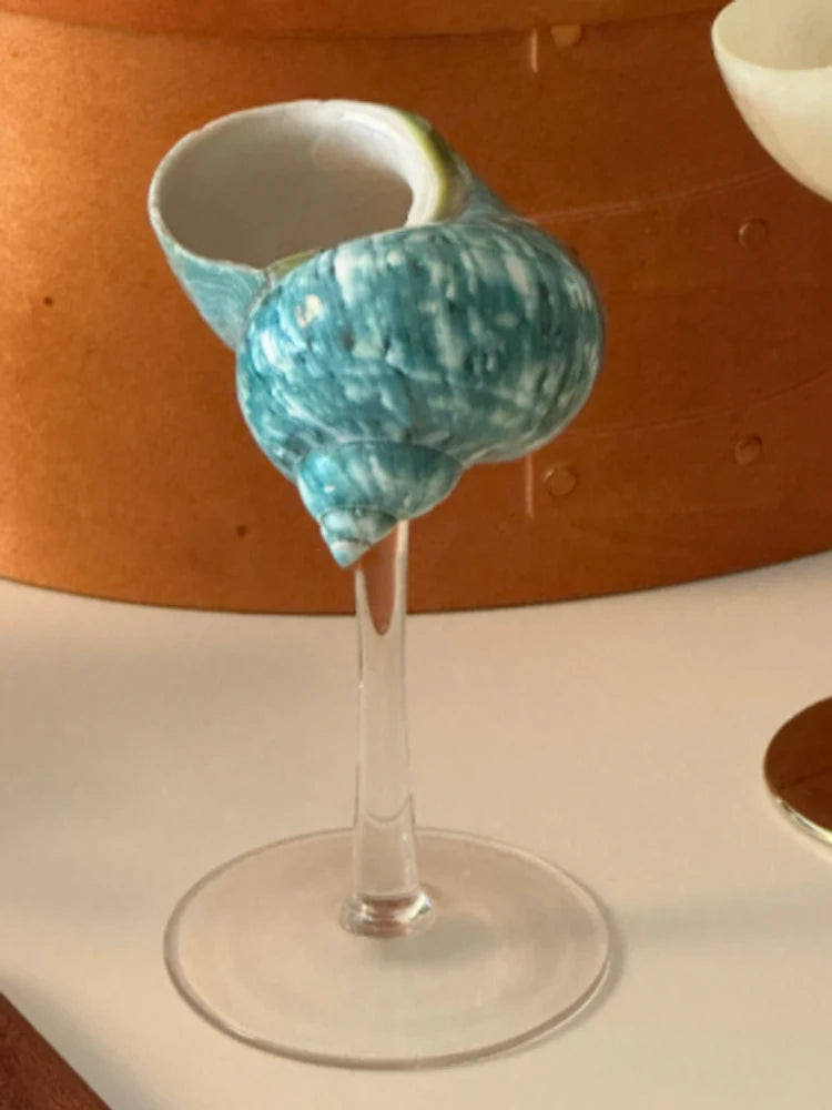 Verre à Vin en Coquillage Naturel - Fait Main, Style Nordique