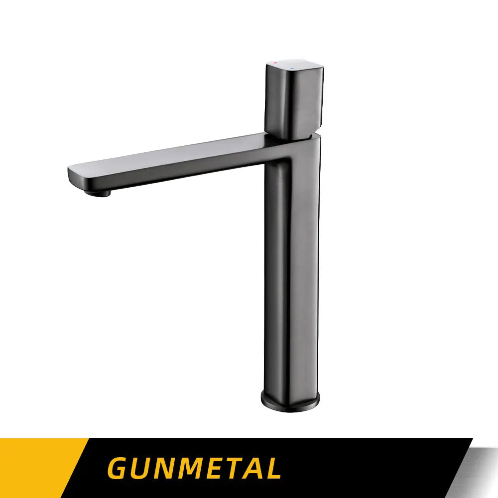 Robinet de Lavabo Carré Gris Anthracite Mitigeur