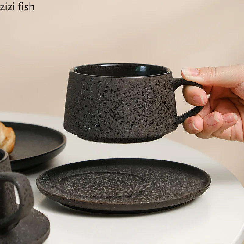 Ensemble Tasse et Soucoupe Céramique Noire