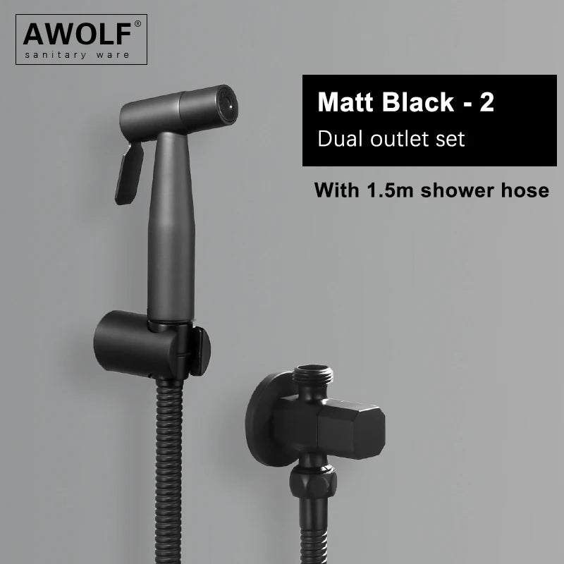Douchette WC Portable en Acier Inoxydable Or Rose