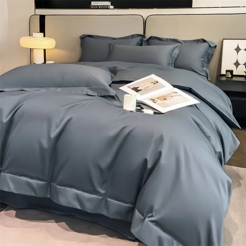 Parure de Lit Coton Égyptien 1000TC Ultra Douce 4 Pièces