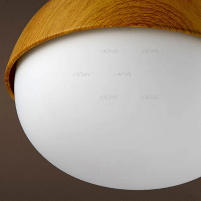 Suspension Créative Effet Noix Bois Métal et Verre