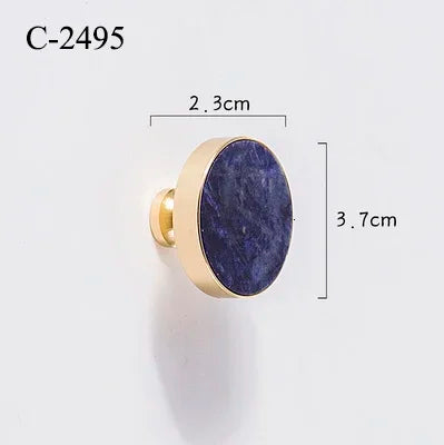 Natural Stone & Brass Knob – Cabinet Hardware