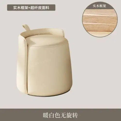 Tabouret d'Assise Rembourré en Cuir - Design Nordique