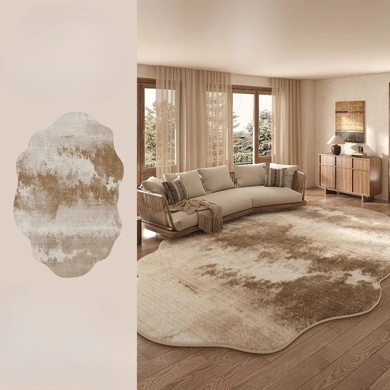 Tapis Léger Luxe Forme Irrégulière Peluche Épaisse