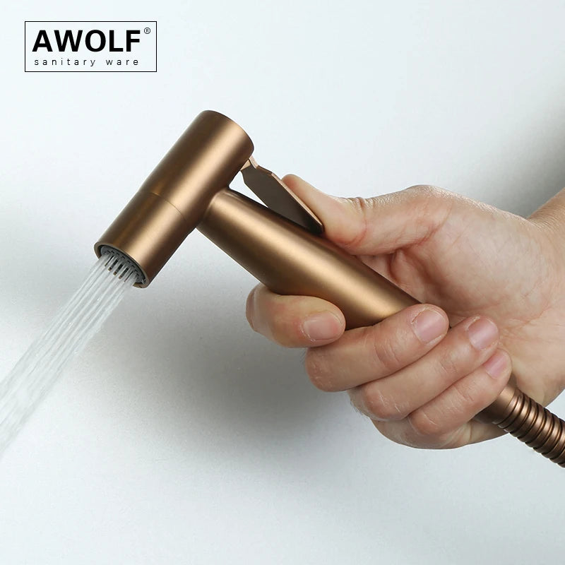 Douchette WC Portable en Acier Inoxydable Or Rose
