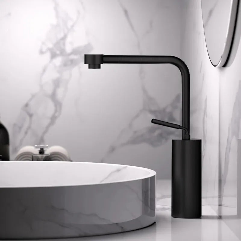 Robinet de Lavabo Or Rose Brossé Laiton Deux Trous