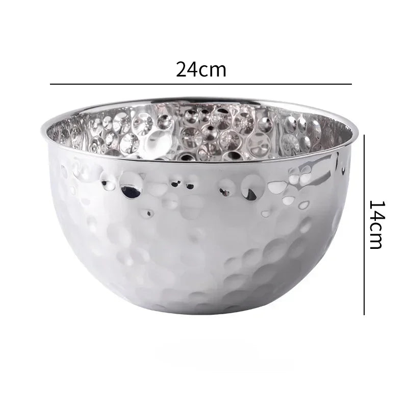 Saladier en Acier Inoxydable Martelé Or ou Argent