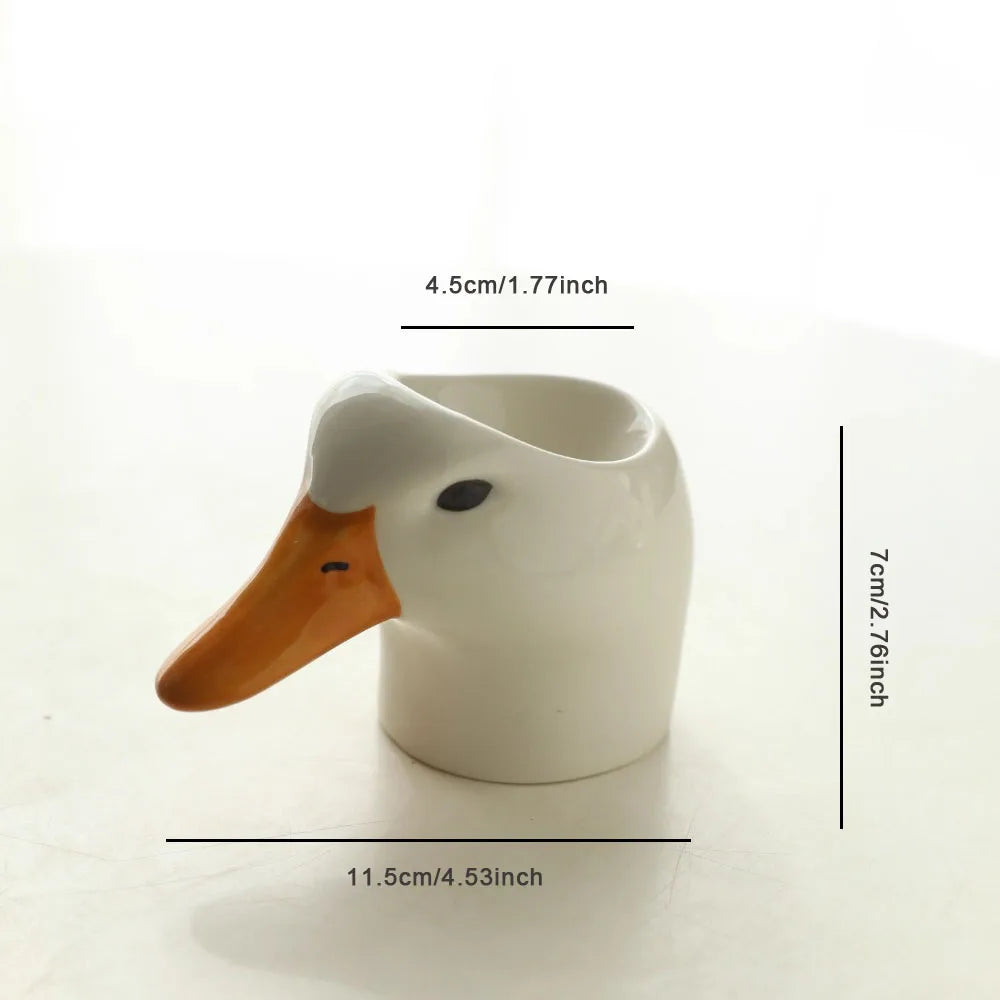 Assiette à Œufs Céramique Tête de Cygne Peinte Main