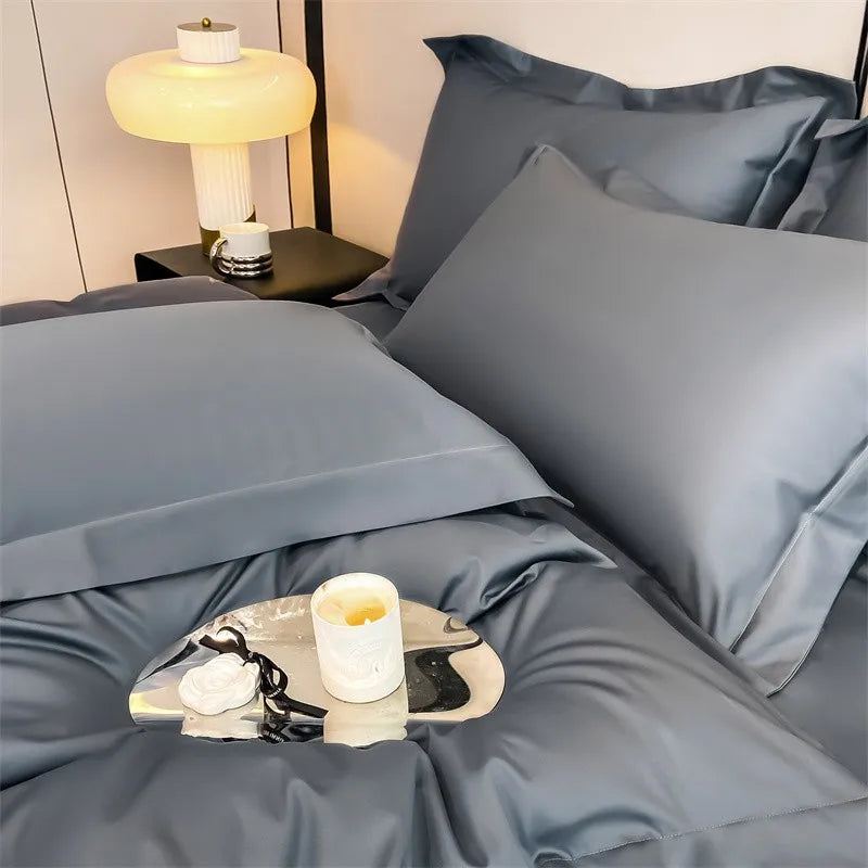 Parure de Lit Coton Égyptien 1000TC Ultra Douce 4 Pièces