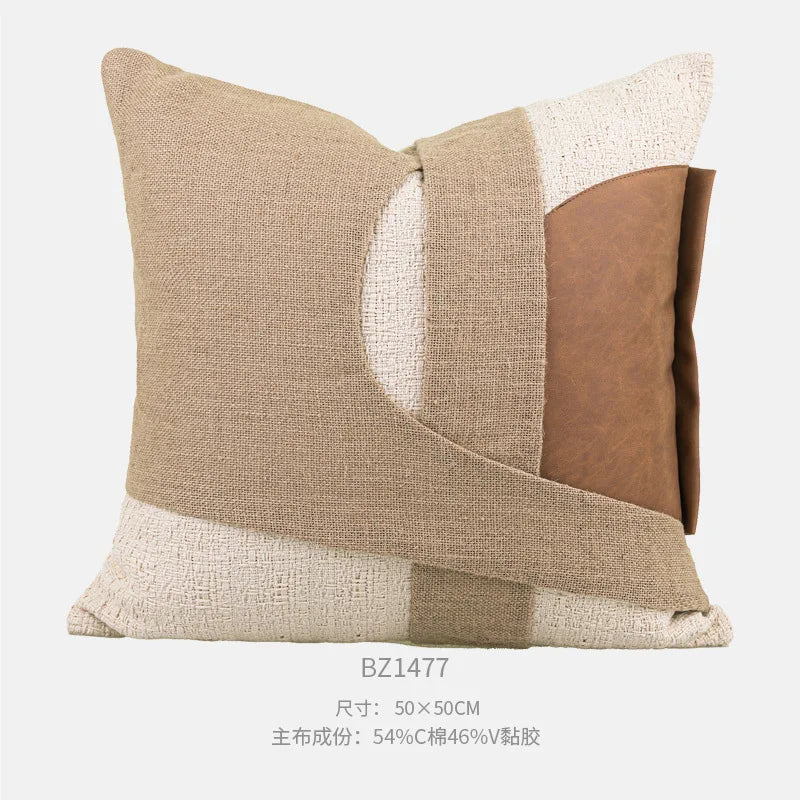 Housse de Coussin Caramel Tissée Chaîne Format Lombaire