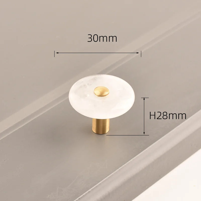 Agate Stone Knob – Crystal & Brass Cabinet Pull