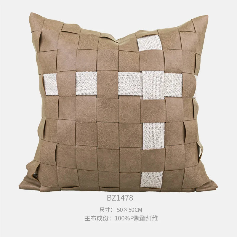 Housse de Coussin Caramel Tissée Chaîne Format Lombaire